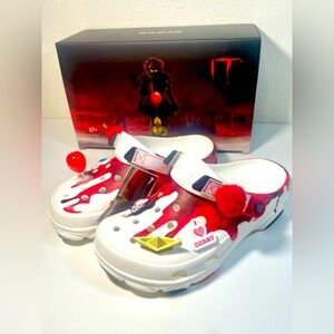 New Crocs Horror X It All Terrain Pennywise Bloody Shoes Men’s 8/ Women’s Sz 10